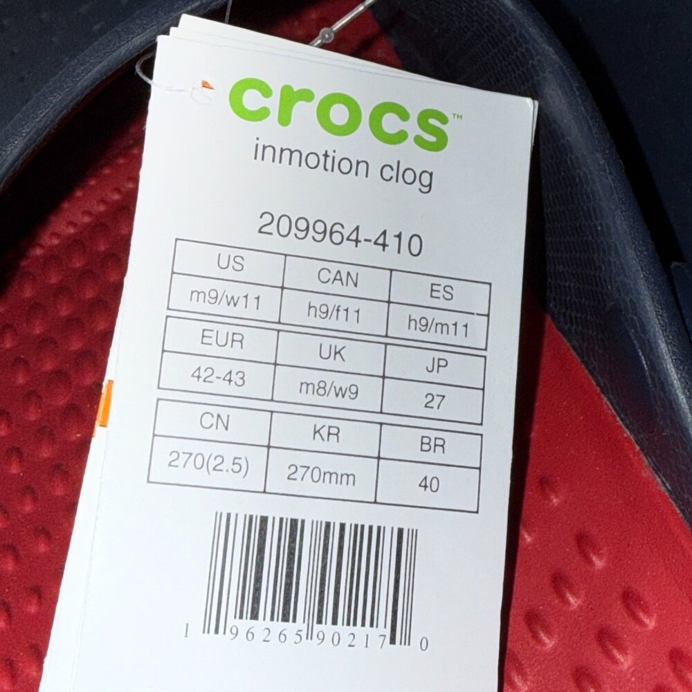 Crocs InMotion Clogs Navy Size M9/W11 Comfort Mule 209964-410 - Picture 12 of 12